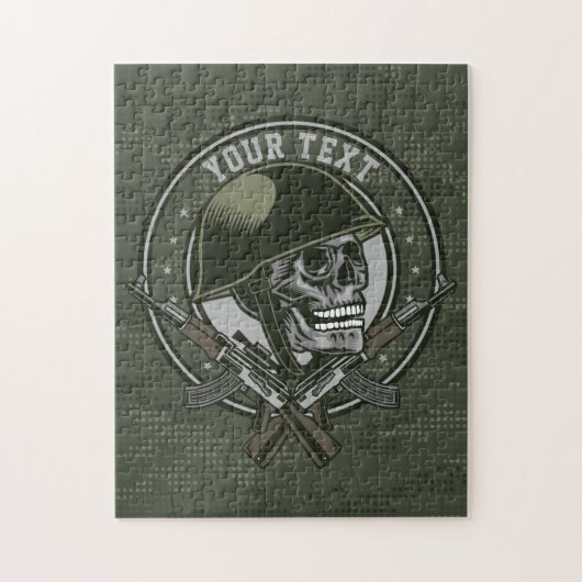 Gepersonaliseerde militaire Camo Soldaat Skull en  Legpuzzel (Verticaal)