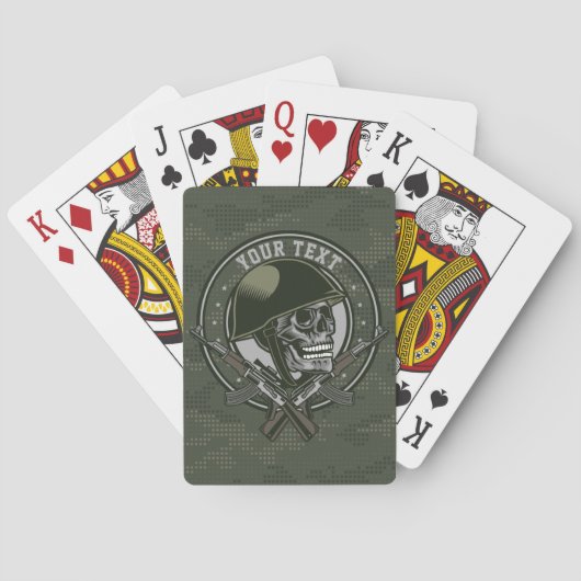 Gepersonaliseerde militaire Camo Soldaat Skull en  Pokerkaarten (Achterkant)