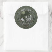 Gepersonaliseerde militaire Camo Soldaat Skull en Ronde Sticker (Tas)