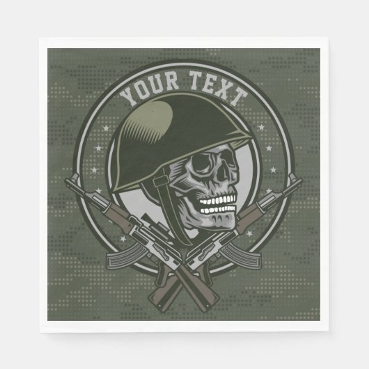Gepersonaliseerde militaire Camo Soldaat Skull en Servet (Voorkant)