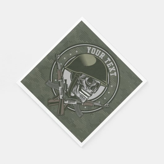Gepersonaliseerde militaire Camo Soldaat Skull en  Servet (Hoek)