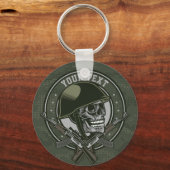 Gepersonaliseerde militaire Camo Soldaat Skull en  Sleutelhanger (Voorkant)