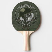Gepersonaliseerde militaire Camo Soldaat Skull en  Tafeltennisbatje (Voorkant)