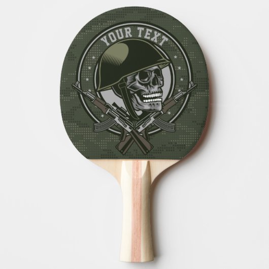 Gepersonaliseerde militaire Camo Soldaat Skull en  Tafeltennisbatje (Voorkant)