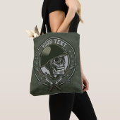 Gepersonaliseerde militaire Camo Soldaat Skull en  Tote Bag (Dichtbij)