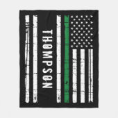Gepersonaliseerde militaire vlag Thin Green Line Fleece Deken (Voorkant)
