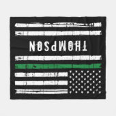 Gepersonaliseerde militaire vlag Thin Green Line Fleece Deken (Voorkant (Horizontaal))