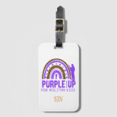 Gepersonaliseerde militairen - Paarse omhoog milit Bagagelabel (Voorkant (verticaal))