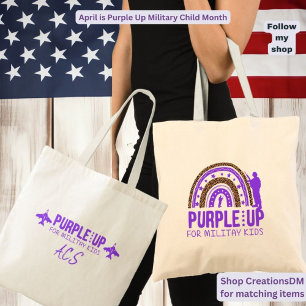 Gepersonaliseerde militairen - Paarse omhoog milit Tote Bag