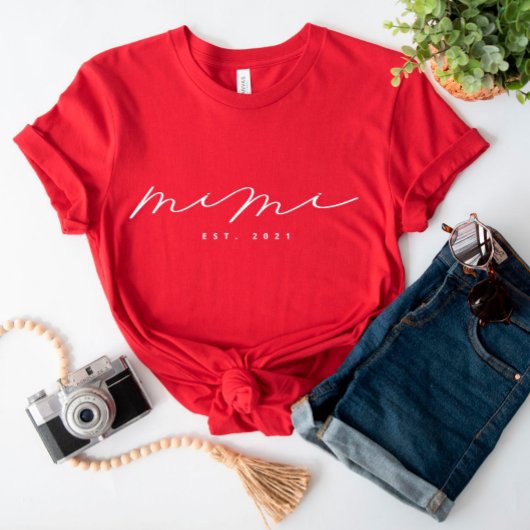 Gepersonaliseerde Mimi Grandma T-Shirt