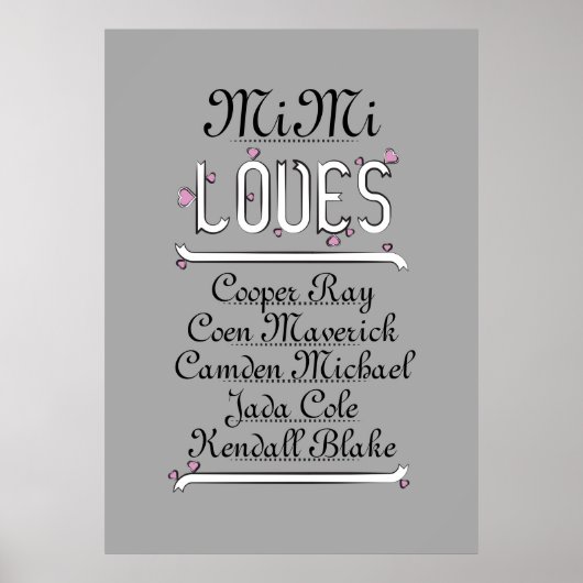 Gepersonaliseerde Mimi houdt van haar grenzen Poster (Voorkant)