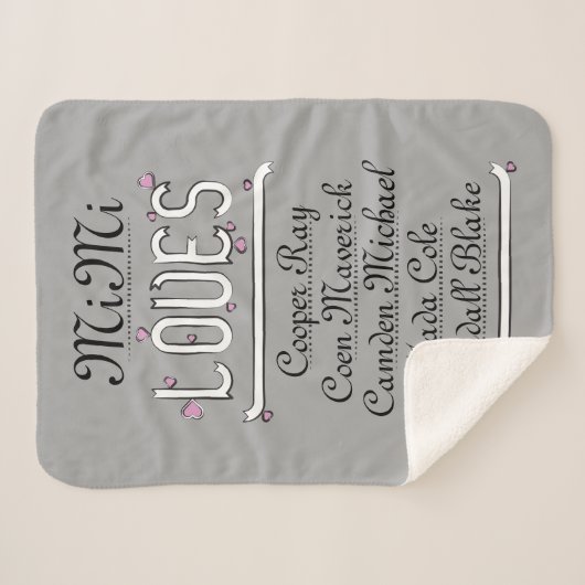 Gepersonaliseerde Mimi houdt van haar grenzen Sherpa Deken (Voorkant (horizontaal))