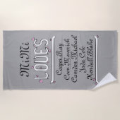 Gepersonaliseerde Mimi houdt van haar grenzen Strandlaken (Voorkant)