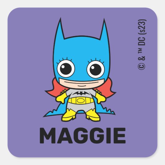 Gepersonaliseerde Mini Batgirl Kinderen Label (Voorkant)