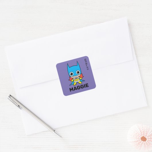 Gepersonaliseerde Mini Batgirl Kinderen Label (Envelop)