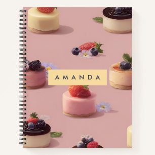 Gepersonaliseerde Mini Cheesecake Dessert Patroon Notitieboek