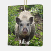 Gepersonaliseerde Mini Juliana Huisdier Varken #2 Keramisch Ornament (Links)