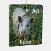 Gepersonaliseerde Mini Juliana Pet Pig Keramisch Ornament (Rechts)