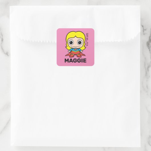Gepersonaliseerde Mini Supergirl Kinderen Label (Tas)