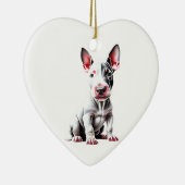 Gepersonaliseerde miniatuur Bull Terrier Puppy Keramisch Ornament (Rechts)