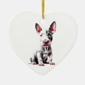 Gepersonaliseerde miniatuur Bull Terrier Puppy Keramisch Ornament (Voorkant)