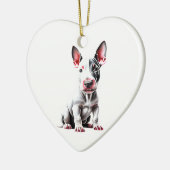 Gepersonaliseerde miniatuur Bull Terrier Puppy Keramisch Ornament (Links)