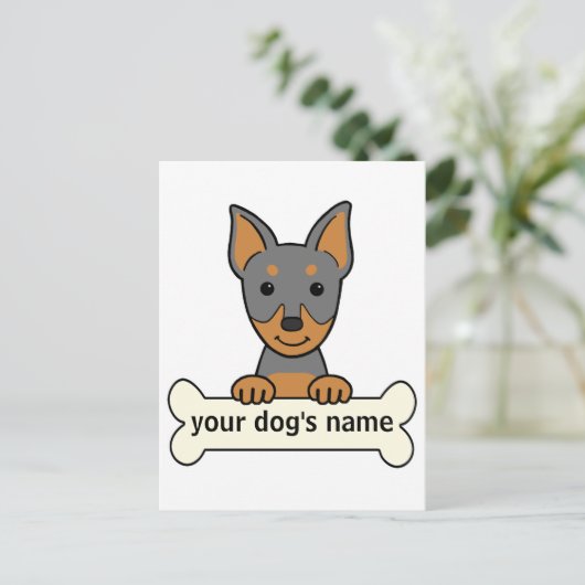 Gepersonaliseerde miniatuur Pinscher Briefkaart (Staand voorkant)