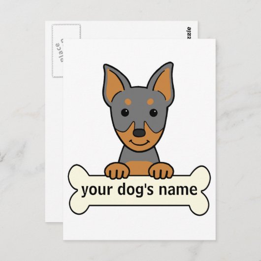Gepersonaliseerde miniatuur Pinscher Briefkaart (Voorkant / Achterkant)