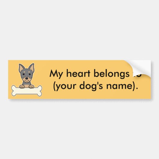Gepersonaliseerde miniatuur Pinscher Bumpersticker (Voorkant)