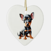 Gepersonaliseerde miniatuur Pinscher Puppy Keramisch Ornament (Rechts)