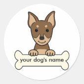 Gepersonaliseerde miniatuur Pinscher Ronde Sticker (Voorkant)