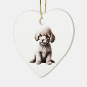Gepersonaliseerde miniatuur Poedel Puppy Keramisch Ornament (Links)