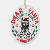 Gepersonaliseerde miniatuur Schnauzer Hond Kerstmi Keramisch Ornament (Rechts)