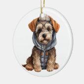 Gepersonaliseerde miniatuur Schnauzer Hondenkunst Keramisch Ornament (Links)