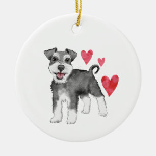 Gepersonaliseerde Miniatuur Schnauzer met naam jaa Keramisch Ornament