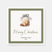 Gepersonaliseerde minimaal aards kerstkoekjes pot servet (Voorkant)
