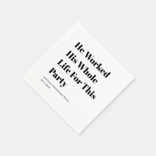 Gepersonaliseerde Minimaal Wit Grappig Pensioen pa Servet (Hoek)