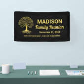 Gepersonaliseerde Minimaal Zwart Goud Familie Reün Spandoek (Beurs)