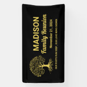 Gepersonaliseerde Minimaal Zwart Goud Familie Reün Spandoek (Verticaal)