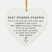 Gepersonaliseerde  Minimal Beste Vriend Kerst Keramisch Ornament (Voorkant)