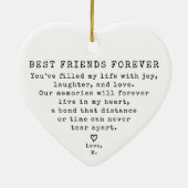 Gepersonaliseerde  Minimal Beste Vriend Kerst Keramisch Ornament (Achterkant)