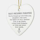 Gepersonaliseerde  Minimal Beste Vriend Kerst Keramisch Ornament (Links)