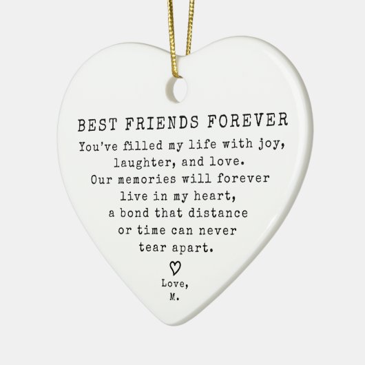 Gepersonaliseerde  Minimal Beste Vriend Kerst Keramisch Ornament (Links)