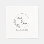 Gepersonaliseerde Minimal Schattige Leaf Kalligraf Servet (Voorkant)