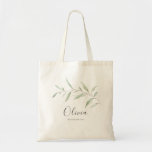 Gepersonaliseerde minimale bruinbruidsbruidster tote bag<br><div class="desc">Moderne waterverf botanische foliage groenery design,  eenvoudige en elegante,  fantastische bridesmaïde cadeaus.</div>