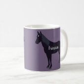 Gepersonaliseerde minimale Friesian Horse Silhouet Koffiemok (Voorkant rechts)