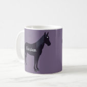 Gepersonaliseerde minimale Friesian Horse Silhouet Koffiemok (Voorkant links)
