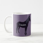 Gepersonaliseerde minimale Friesian Horse Silhouet Koffiemok (Links)