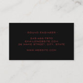 Gepersonaliseerde minimale geluidstechnicus engine visitekaartje (Achterkant)