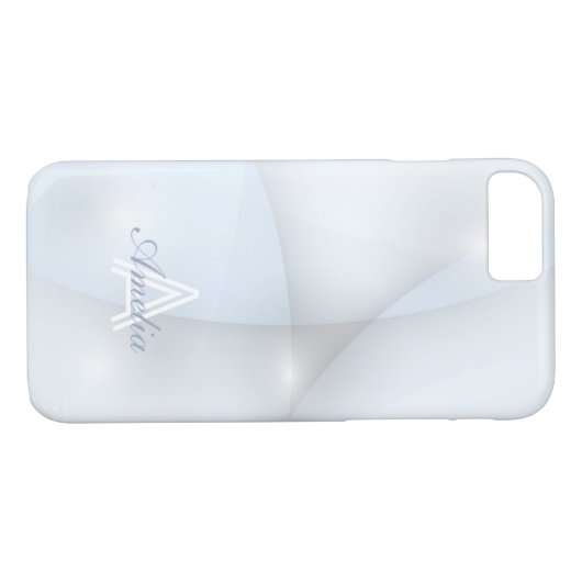 Gepersonaliseerde minimale geometrische lichtblauw Case-Mate iPhone case (Achterkant (Horizontaal))